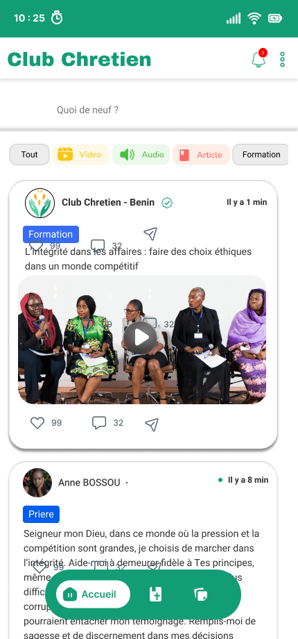 Application Club Chrétien